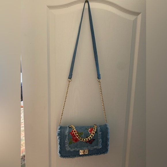 NEW DENIM CHAIN HANDBAG - Picture 7 of 7